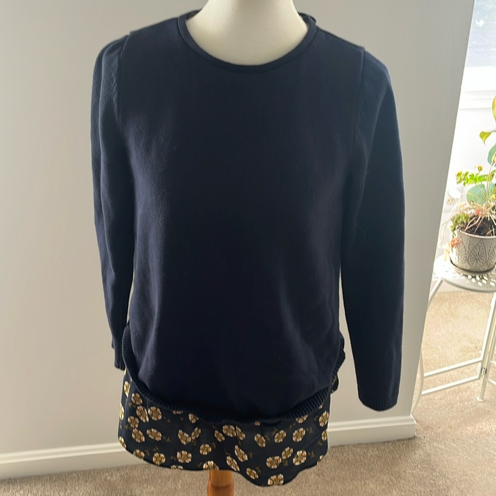 Loft sweater with blouse underneath